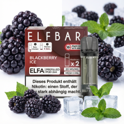 2x Elfbar ELFA Blackberry Ice 20mg Pods