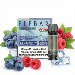 2x Elfbar ELFA Blueberry Sour Raspberry 20mg Pods
