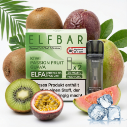 2x Elfbar ELFA Kiwi Passion Fruit Guava 20mg Pods
