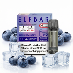 2x Elfbar ELFA Blueberry Snoow 20mg Pods