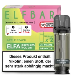2x Elfbar ELFA Apple Peach 20mg Pods