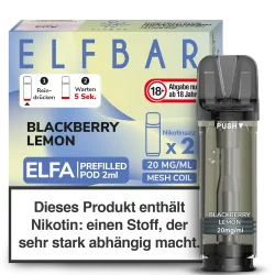 2x Elfbar ELFA Blackberry Lemon 20mg Pods