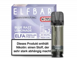 2x Elfbar ELFA Blue Razz Lemonade 20mg Pods