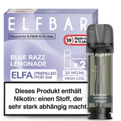 2x Elfbar ELFA Blue Razz Lemonade 20mg Pods