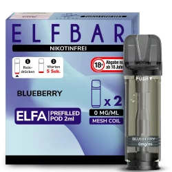 2x Elfbar ELFA Blueberry 0mg Pods