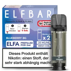2x Elfbar ELFA Blueberry BG 20mg Pods