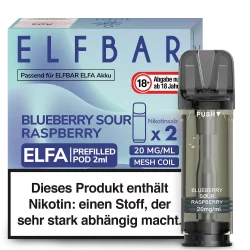 2x Elfbar ELFA Blueberry Sour Raspberry 20mg Pods