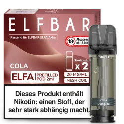 2x Elfbar ELFA Cola 20mg Pods
