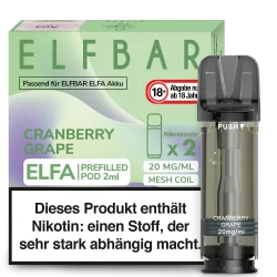 2x Elfbar ELFA Cranberry Grape 20mg Pods