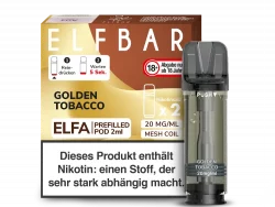 2x Elfbar ELFA Golden Tobacco 20mg Pods