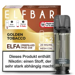 2x Elfbar ELFA Golden Tobacco 20mg Pods