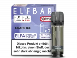 2x Elfbar ELFA Grape Ice 20mg Pods