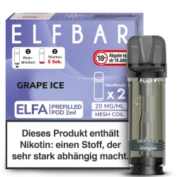 2x Elfbar ELFA Grape Ice 20mg Pods