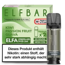 2x Elfbar ELFA Kiwi Passion Fruit Guava 20mg Pods