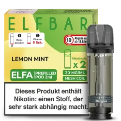 2x Elfbar ELFA Lemon Mint 20mg Pods