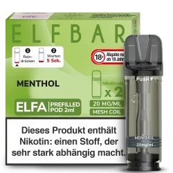 2x Elfbar ELFA Menthol 20mg Pods