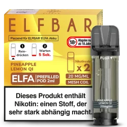 2x Elfbar ELFA Pineapple Lemon Qi 20mg Pods