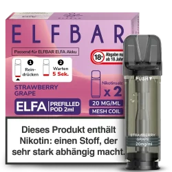 2x Elfbar ELFA Strawberry Grape 20mg Pods