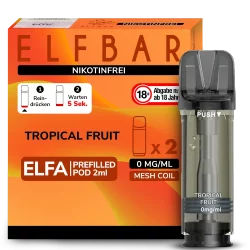 2x Elfbar ELFA Tropical Fruit 0mg Pods