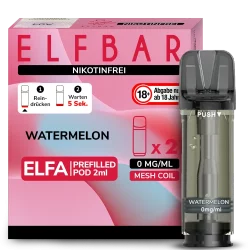 2x Elfbar ELFA Watermelon 0mg Pods